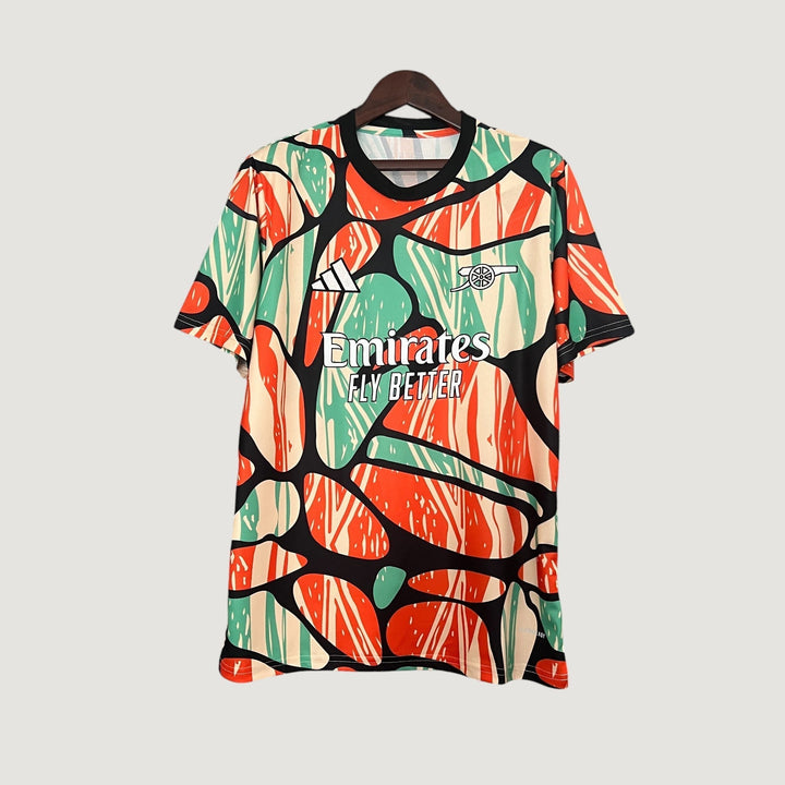 Arsenal - Maillot Pré-Match 24/25 - Orange, Noir, Vert